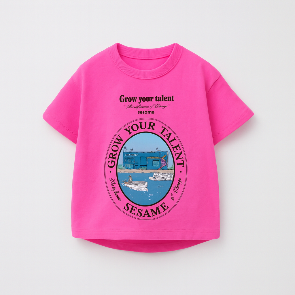 Camiseta Grow Your Team Fucsia KID